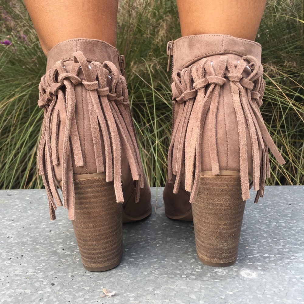 Faux suede ankle boots